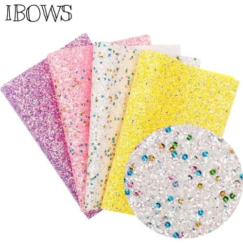 22CM*30CM Glitter Synthetic Leather Fabric Chunky Glitter Fabric Home Party Wedding Decoration DIY Handmade Hairbows Materials