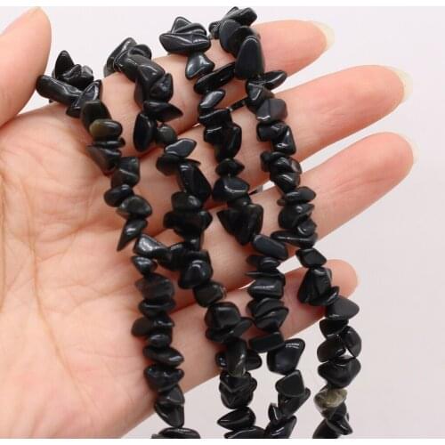 Natural Stone Beads irregularly Shaped Black Tourmaline Stone Gravel Beaded For Jewelry Making DIY Bracelet Necklace Accessories