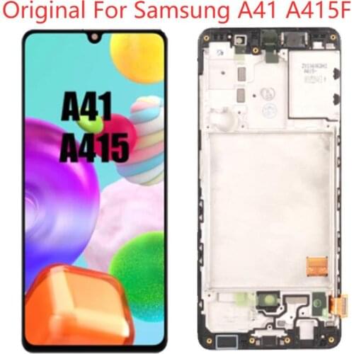 6.1'' Original For Samsung Galaxy A41 LCD Display Touch Screen Digitizer With Frame SM-A415F AMOLED Assembly Replacement Parts