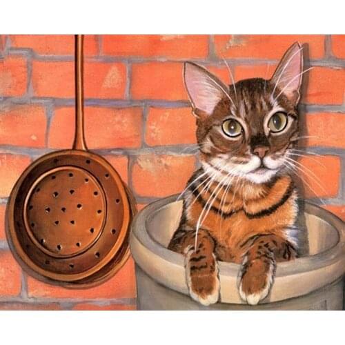 DIY Digital Painting By Numbers wall cat oil painting mural Kits Coloring Wall Art Picture Gift frameless