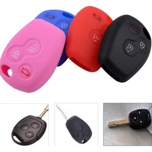 DWCX New Car Silicone 3 Button Remote Flip Key Case Fit for Renault Clio Kangoo Megane Modus Laguna Scenic Sandero Dacia Logan