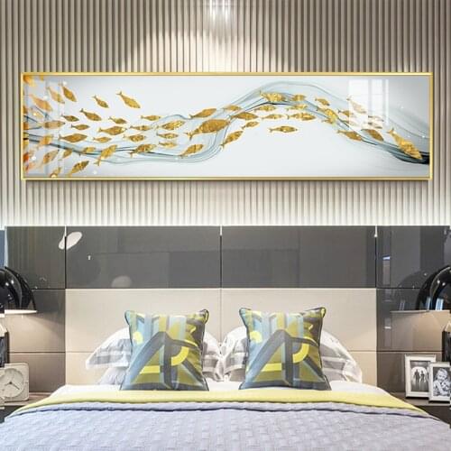 Elegant golden butterfly birds Shoal of fish Modern Nordic style Decorative Pictures Canvas Wall Art Poster for room Paintings