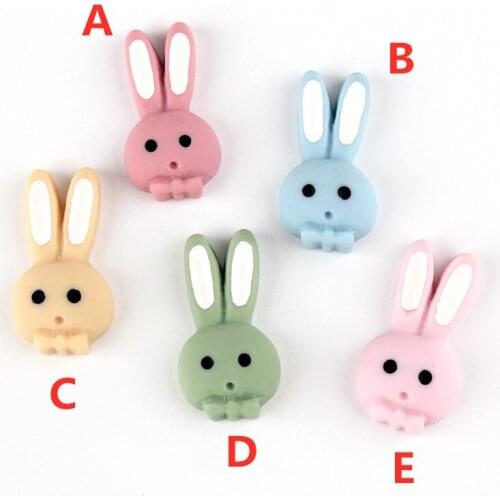 DIY Jewelry Findings 20pcs 14*25MM Colorful Animal Rabbit Kawaii Resin Cabochon Embellishments Scrapbooking Phone Shell Decor