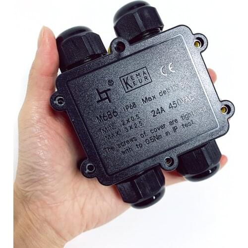 IP68 Waterproof Connector 4-14mm 3 / 4 Way 24A Outdoor Led Lights Electrical Cable Connectors Sealed Retardant Wire Junction Box