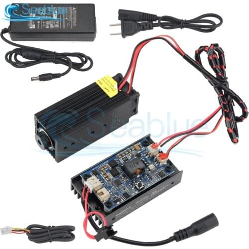 5W Blu-ray Laser Module 445nm With Power Supply With Cooling Fan US Regulations Suitable For DIY Laser Engraving Machine