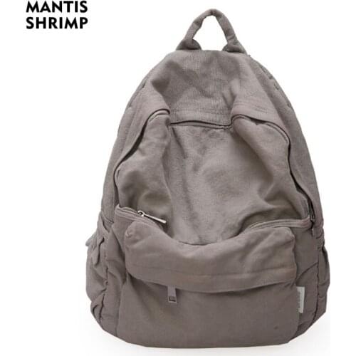 Fashion Backpack Unisex School Bags for Teenage Girls Light Backpack Solid Color Rucksack Large Capacity Travel Bag for Couple