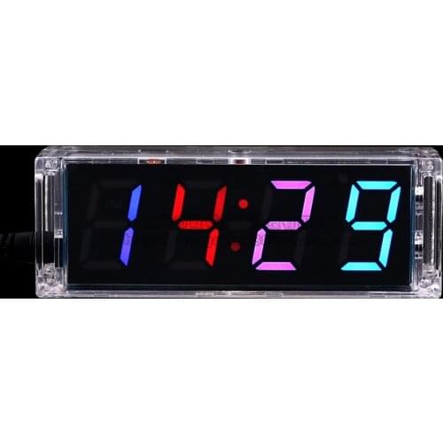 100% NEW 4-Digit LED colorful digital clock electronic production kit diy parts