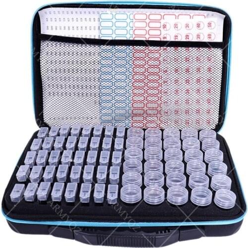2021 New 70 bottles of diamond painting tool storage box luggage bracket handbag zipper design shockproof and durable gift