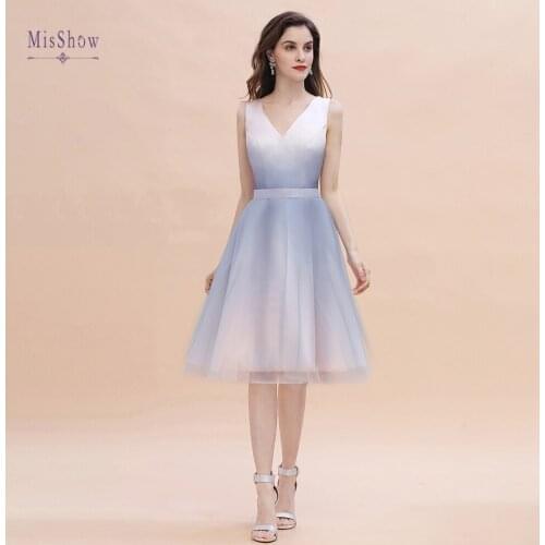 New Arrivals In Stock Twill Satin Prom Dresses V Neck Short Evening Prom Dresses Vestidos De Fiesta Largos Elegantes De Gala