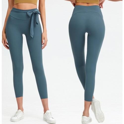 New Bowknot Lift Hip Sports Pants High Waist Yoga Leggings Nudity Feel Workout Pants Women Fitness Leggings Gym Running Tights