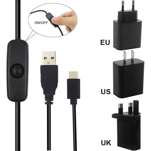 Raspberry Pi 4 Power Adapter 5V 3A Split Power Supply EU/US/UK Plug with ON/OFF Switch Charger for Raspbery Pi 4 Model B