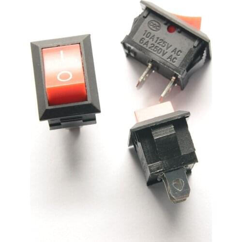 Hot sale 50PCS /LOT 15 * 21MM red head KCD1-101 red 6A / 250V 10A / 125V Rocker switch Rocker