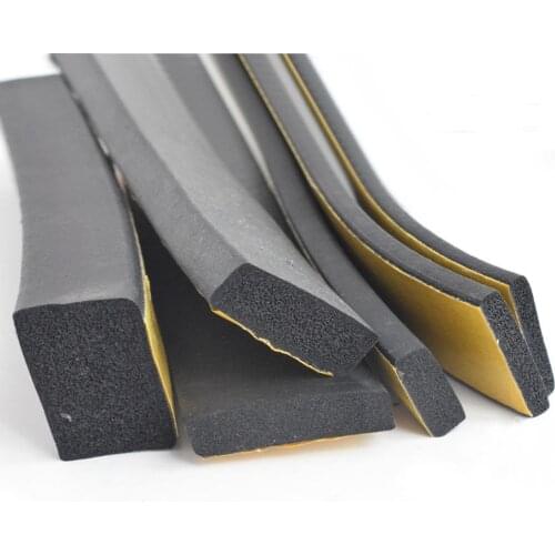 Rubber Self Adhesive Sponge Seal Strip Width 8~50mm Thick 2~10mm EVA Black Foam Anti-collision Seal Gasket