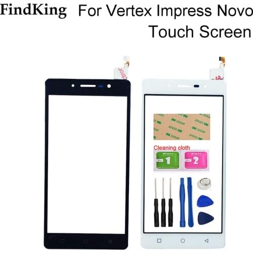5'' Mobile Touch Screen TouchScreen For Vertex Impress Novo Touch Screen Digitizer Panel Front Glass Lens Sensor Tools 3M Glue