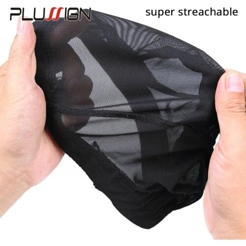 Plussign Dome Cap 2pcs/lot Mesh Cap With Breathable Holes Black S M L Size Wig Making Tools Hairnet For Wigs Good Weaving Cap