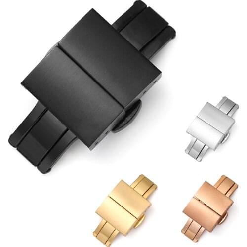 High Quality Fold Watch Band Buckle Double Butterfly Watchband Push Clasp Button Clasp Buckles Watch Accessories 16 18 20 22mm