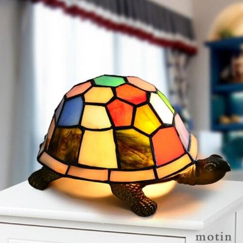 Modern personality creative baby room Mediterranean simple rural style bedroom plug-in bed tortoise gift table lamp LX111313