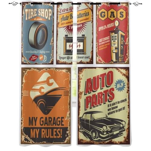 Old Posters Advertising Car Navigation Curtain For Kitchen Living Room Bedroom Curtains Home Decoration Window Treatments Drapes