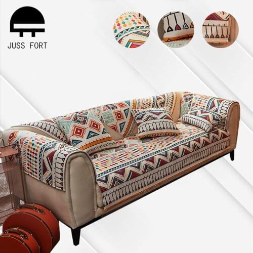 Thick non-slip sofa cover Nordic Chenille geometric print sofa towel Bay Window Pad for Living Room L-shaped Corner Couch Towels