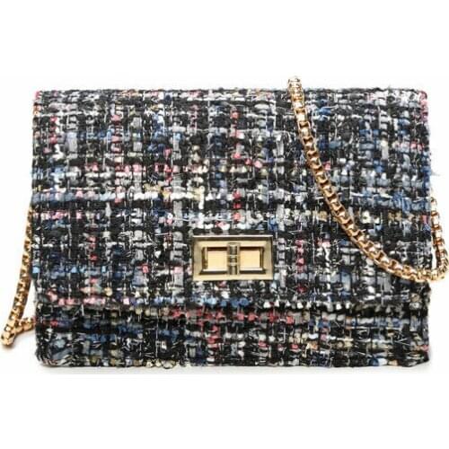 Women Bags Wool Houndstooth Handbags Women bags designer Crossbody Bag Small Women Shoulder Bag Purse Hasp Clutch