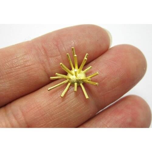 Brass sea urchin 16x7.4mm Brass sun Raw brass findings Brass accessories R879
