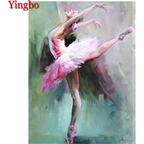 5D Diamond Painting Cross Stitch Ballet dancing woman Diy Diamond Round Drill Full Diamond Embroidery Abstract Girl mosaic decor