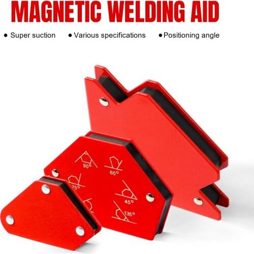 6PCS Welding Magnet Holder Metal Triangle Welding Positioner Red Magnetic Welding Auxiliary Tool Multi Degree Soldering Locator
