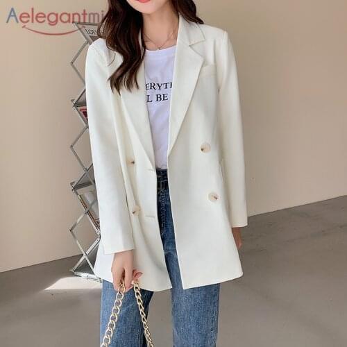 Aelegantmis Women's Double-breasted Blazers