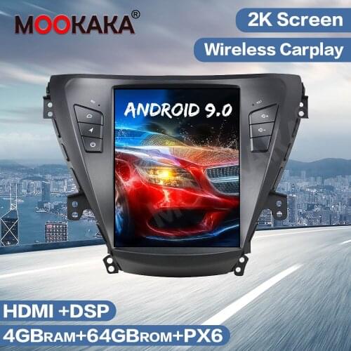 Vertical IPS Screen Tesla Android 9.0 PX6 4+64GB Car Radio GPS Navigation For Hyundai Elantra 2011-2013 Multimedia Player 2K DSP