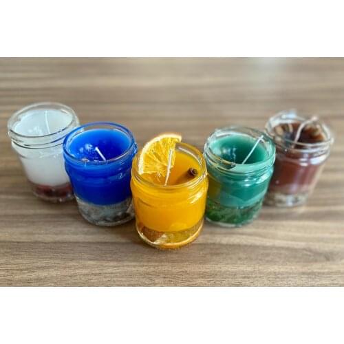 5 Scented Jar Designed Handmade Candles