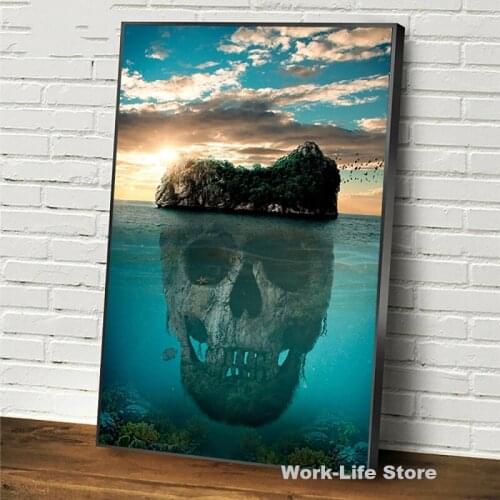 Abyss Skull Street Canvas Painting Art Posters and Prints Diablo Graffiti Art Paintings on the Wall Canvas Pictures Home Decor