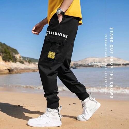 Mens Cargo Pants England Style Streetwear Element Harem Ankle-Length Pants Hip Hop jogging Casual Sports Mens clothing pants
