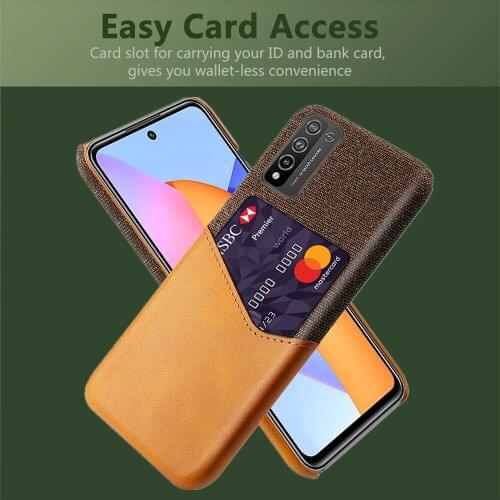 Febric Card Holder Cover For Honor 10X Lite Coque Cloth Texture PU Antiskid Funda For Honor 10 X Lite 6.67" 2020 Case Shell