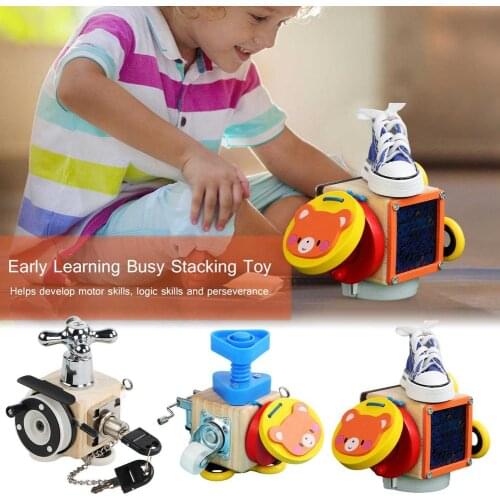 Baby Wooden Busy Boards Montessori Unlock Toy Educational Sensory Board For Toddlers Busyboard Intelligence Education Toys