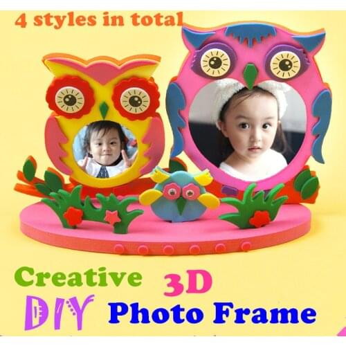 Children DIY 3D Photo Frame Handmade EVA Stickers Kids DIY Stereo Photo Frame Kindergarten Manual Puzzle DIY Toys Craft Toys