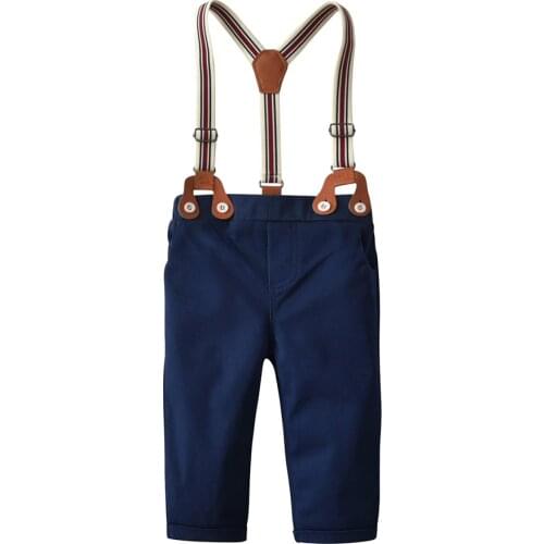 Children Cotton Bib Pants Casual Bib Pants Suit Boys Baby Boy Clothes Kids Trousers For Party Gentleman