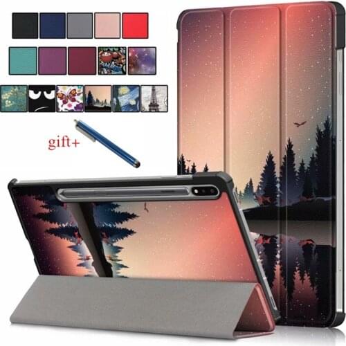For Samsung Galaxy Tab S7 Plus Smart Tablet PU Leather Flip Stand Cover Funda For Tab S7 / S7 Plus S7+ 12.4 "SM-T970 T975 T976