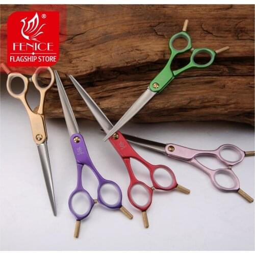 Fenice 6.0 inch Pet Grooming Scissors Light weight Aluminium Handle Colorful Dog Hair Cutting Shear