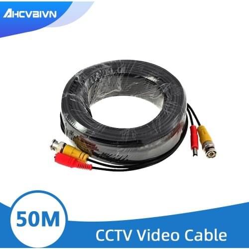 NEW Hot 166Feet/50M BNC RCA Audio Video Power Extension Cable DVR Surveillance Wire for CCTV Security Camera