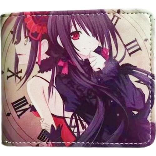 Anime DATE A LIVE Tokisaki Kurumi Wallet Young Men and Women Short Wallets Fashion PU Purse Cosplay Gift