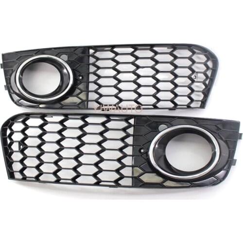 Fog Light Cover For Audi A4 B8 2009~ 2011 Fog Lamp Cover Car Front Lower Bumper Fog Light Cover Vent Grille Side Center Grilles