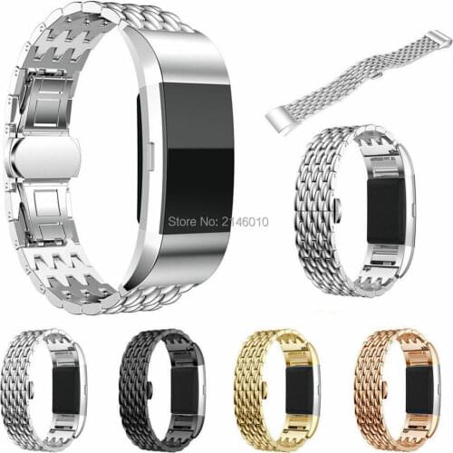 Metal Stainless Steel Strap Wrist Watch Band Bracelet For Fitbit Charge 2 / 2 HR