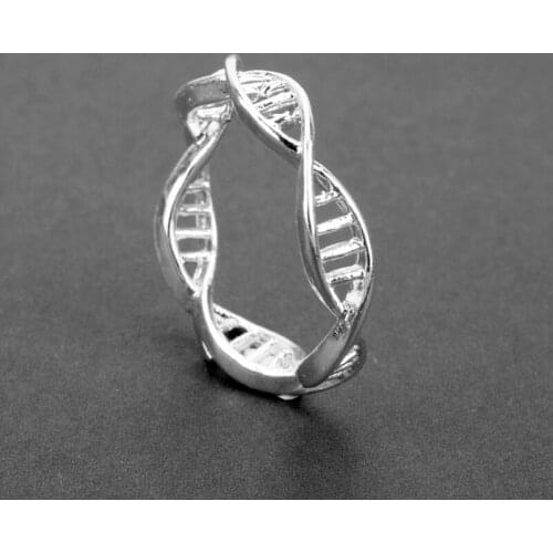 MQCHUN Fashion DNA Shape Ring For Women Vintage Science Chemistry Ring Molecule Best Friend Gift -25