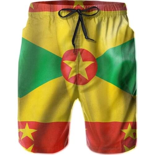 Male Shorts Beach R333 Breathable Quick Dry Funny Sarcasticbasketball Grenada Flag