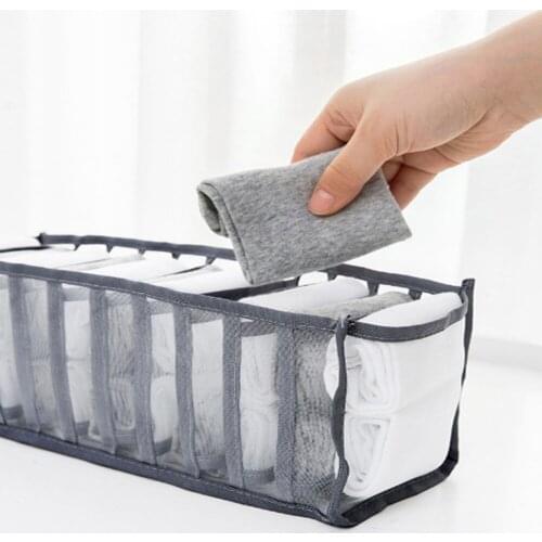 Underwear Sorting Box Clothing Bras Box Storage Wardrobe Socks Ties Nylon Split 6/7/11 Grid Compartment Nylon Box