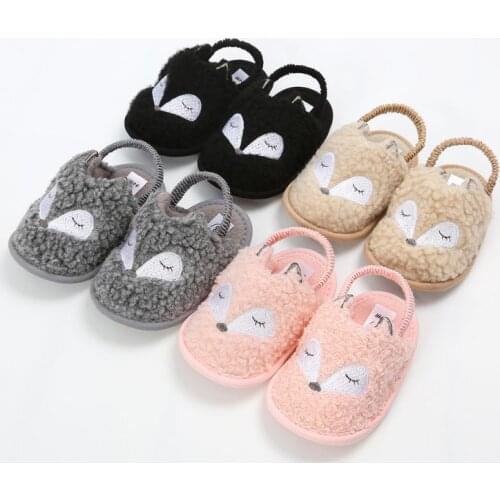 New Cartoon Baby Indoor Slippers Girl Shoes Baby Shoes Winter Toddler First Walkers Plus Velvet Prewalker
