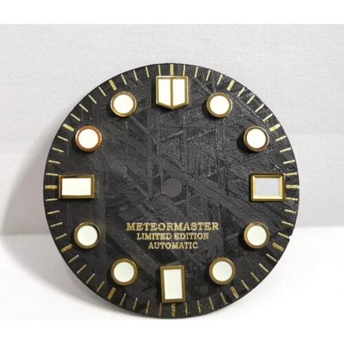 New black meteorite modified dial associated with Seiko0 Abalone SKX007 Little MM Samurai