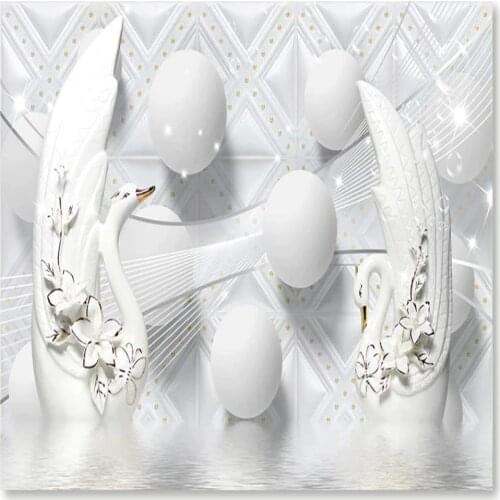 Custom wallpapers European swan soft ball 3D stereo TV background wall 3d murals wallpaper for living room