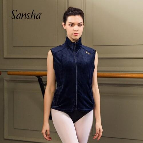 Sansha Women Top Modern Dance Teacher Ballet Practice Warm Clothes Sleeveless Stickup Dancewear 80AI0007P