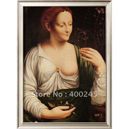 High quality oil paintings by Leonardo da vinci woman portrait art on canvas Columbine bedroom decor 100%handmade free shipping